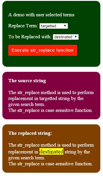 replace string in php.